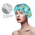 thumbnail image 5 of Cartoon Monster Truck Shower Cap, Double Layers Shower Cap Rreusable Waterproof, Elastic Bathing Hair Hat for Women, Washable Hair Cap for All Hair Lengths, 5 of 5