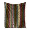 thumbnail image 1 of East Soft Flannel Fleece Throw Blanket, Rainbow Style Bamboo Sticks on a Brown Shade Background Chinese Foliage Arrangement, Cozy Plush for Indoor and Outdoor Use, 50" x 70", Multicolor, by Ambesonne, 1 of 6