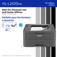 thumbnail image 2 of Brother Wireless HL-L2420DW Compact Monochrome Laser Printer, Duplex and Mobile Printing, Refresh Subscription Eligible, 2 of 8