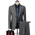 thumbnail image 2 of Traje de 2 piezas para hombre, conjunto de Blazers, pantalones clásicos de negocios, vestido de novia Formal para novio, talla grande, traje de alta calidad 6XL, 2 of 5
