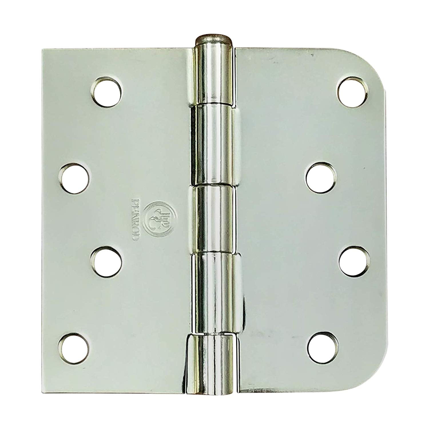 Residential Door Hinges 4 Inch with 5/8 Inch Square Bright Polished