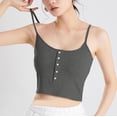 thumbnail image 6 of Camisole Tank with Built in Bra Ribbed Tops for Women Button Square Neck Going Out Spaghetti Strap Cami Undershirt, 6 of 6