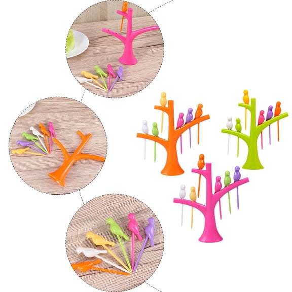 FRCOLOR Fruit Skewers for Kids Plastic Green 3 Sets