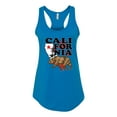 thumbnail image 2 of Wild Bobby, California Republic Cali Bear Pop Culture Ladies Racerback Tank Top, Turquoise, Small, 2 of 3