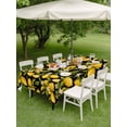 thumbnail image 5 of 60x84 Inch Outdoor Tablecloth with Umbrella Hole Zipper Rectangle Orange Lemon Rectangular Tablecloths Outside Waterproof Spring Leaves Flower Pastoral Botanical Patio Table Cover for Picnic Party, 5 of 8