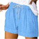 thumbnail image 1 of Pantalones Cortos Sueltos para Mujeres Ilustración de Moda de Verano Encaje Hasta Bolsillo Elástico Pantalones Cortos Casuales, 1 of 5