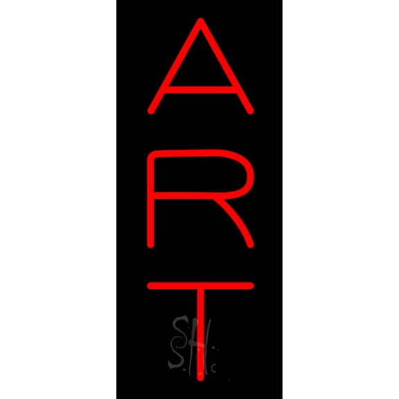 Vertical Red Art LED Neon Sign 15 x 6 - inches, Black Square Cut Acrylic Backing, with Dimmer - Bright and Premium built indoor LED Neon Sign for art gallery, and exhibition.