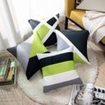 thumbnail image 3 of Set of 4 Throw Pillow Covers Modern Abstract Stripe Simple Geometric Acrylic Bold Decorative Pillow Cases Home Decor Square 18x18 Inches Pillowcases(Grey Green), 3 of 5