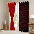 thumbnail image 3 of Manfei Black Red Spider Web Black Out Curtains, Gothic Cartoon Curtains Pack of 2 (42x63 Each), Spooky Halloween Theme Bedroom Curtains, Window Curtains Bedroom Decor, 3 of 6