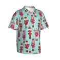 thumbnail image 2 of Soldier Nutcracker Hawaiian Shirts For Men, Summer Short-Sleeve Relaxed-Fit Button-Down Shirts Small, 2 of 9