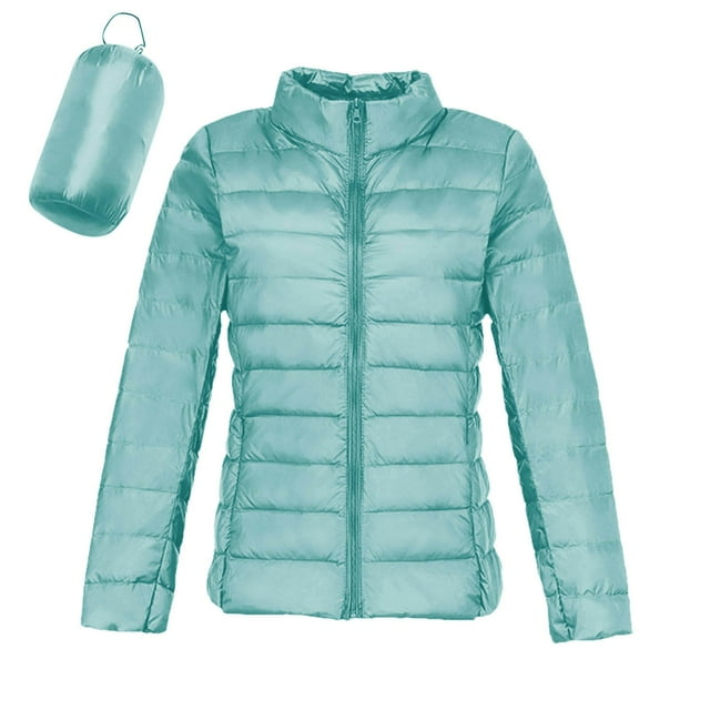 Manteau d'Hiver Léger et Chaud Sans Capuche pour Femmes, Coupe-Vent, avec Vestes pour Femmes, Isolation Recyclée, Veste d'Hiver Coupe Ajustée pour Femmes, Manteau Court à Capuche, Doudoune Blanche Chaude