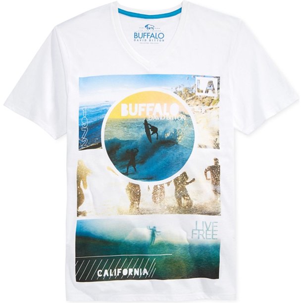 Buffalo David Bitton California Surf Graphic playera para hombre, blanco, XX-Large Buffalo David Bitton Camiseta gráfica