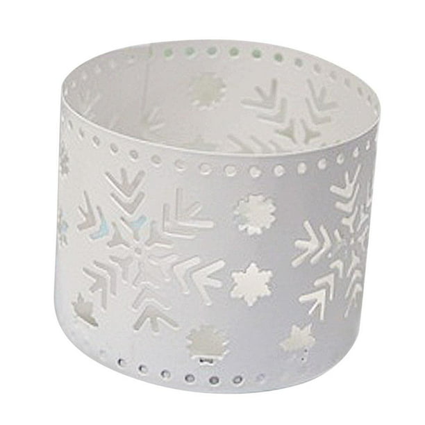 candeliere de Hierro Clásico de Decoración de Navidad de Té de Hueco de lámpara Copo de nieve blanca