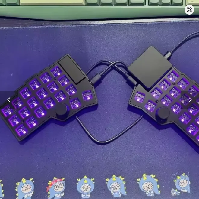 Corne V4.1 Procyon Split Keyboard Kit Square Touchpad Custom RGB VIA with Mouse Knob Hot Swappable Mechanical Keyboard Kit, Wired Single Mode MX Switch, FDM Printed Shell Split Keyboard