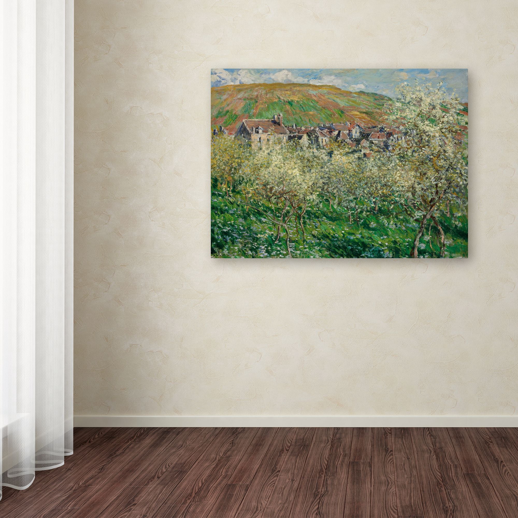 Monet 'Flowering Plum Trees' Canvas Art