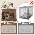 thumbnail image 4 of ZephyPaws 45in Large Dog Crate Furniture,Wooden Dog Kennel Furniture End Table with 2 Doors and Rotating Bowls,XL Dog Kennel Indoor,Dog Cage TV Stand for Large Medium Dogs,Brown, 4 of 7