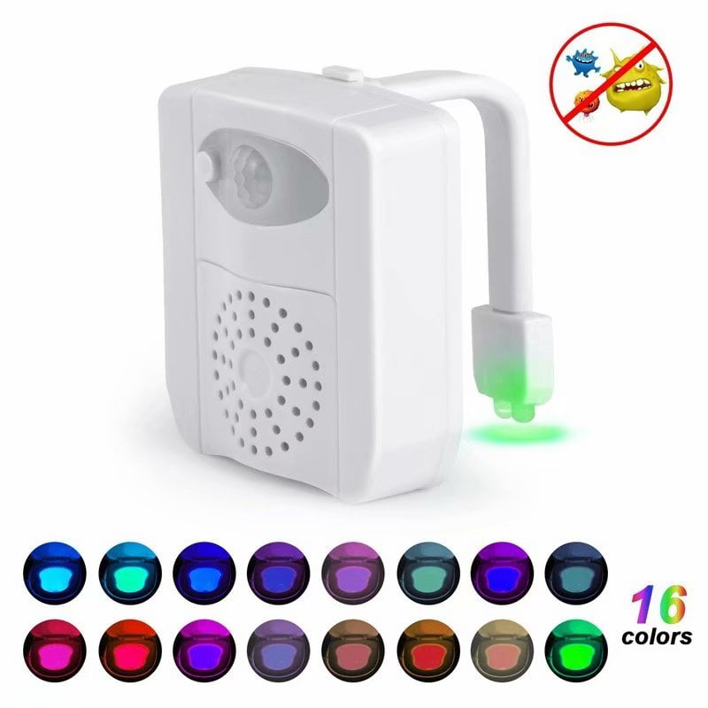 Sunnest Toilet Bowl Night Light 16 Colors Motion Activated with Function of Aromatherapy and UV Sterilizer Sensor LED Bathroom Night Light Waterproof 16 Colors Toilet Light 