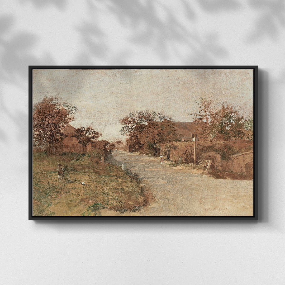 Vintage Animal Print-IX By Wexford Home Framed in Black Wood Gallery Wrapped Canvas 25 in. x 37 in.