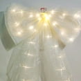 thumbnail image 5 of HomeDM Christmas Bows Ornament with LED Lights Xmas Tree Topper Decoration 19.6" X 47.2" Large White Christmas Bows Lights for Wall Holiday Wedding Party Home Decor, 5 of 6
