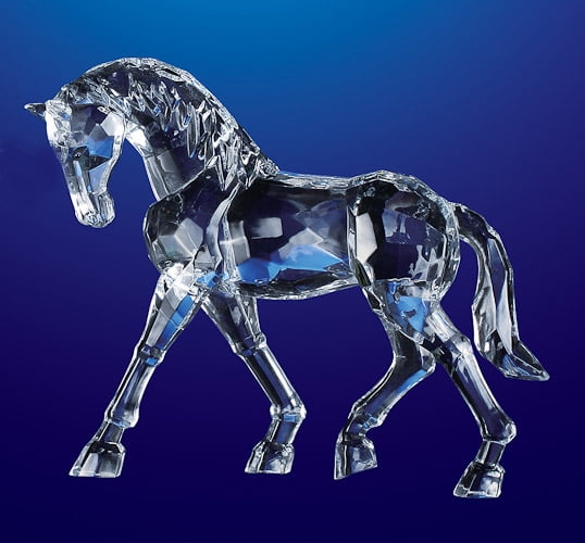Icy Giftware Set of 2 Clear Icy Crystal Decorative Horse Figurines 6.5"