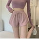 thumbnail image 1 of Pantalones cortos deportivos para correr y fitness para mujer, holgados, informales, de talla grande, con pierna ancha y cintura alta, de corte A, 1 of 5