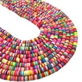 thumbnail image 1 of 10 Strands 6mm 3200Pcs Flat Round Polymer Clay Disc Vinyl Heishi Beads Loose Handmade Beads for DIY Jewelry Making Bracelet Necklace, 1 of 6