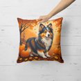 thumbnail image 4 of Carolines Treasures DAC1071PW1818 18 x 18 in. Unisex Sheltie Fall Fabric Decorative Pillow, 4 of 5
