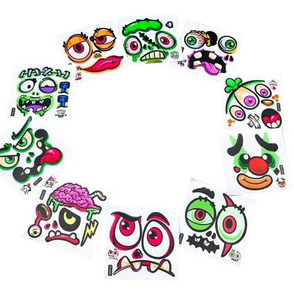 BNNG Pumpkin Faces Stickers, Halloween Pumpkin Stickers For Decorating - 10 Sheets - Pumpkin Decorating Stickers - Cute Halloween Toddler Decor Idea - Pumpkin Party - Halloween Decoration