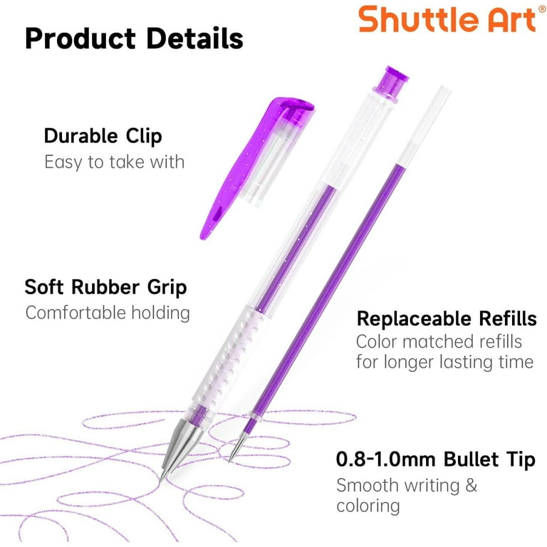 Shuttle Art Gel Pen Set 260 Pack with 130 Colored Gel Pens and 130
