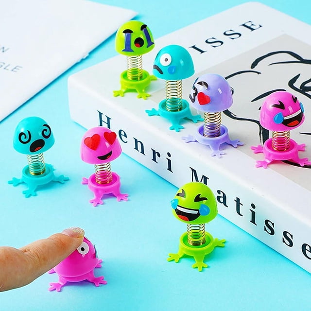 24Pcs Mini Assembled Spring Man with Cartoon Expressions: Creative Desktop Educational Toy for Kids, Perfect Party Favors, Treasure Prizes, Class Rewards, or Pinata Fillers (Random)