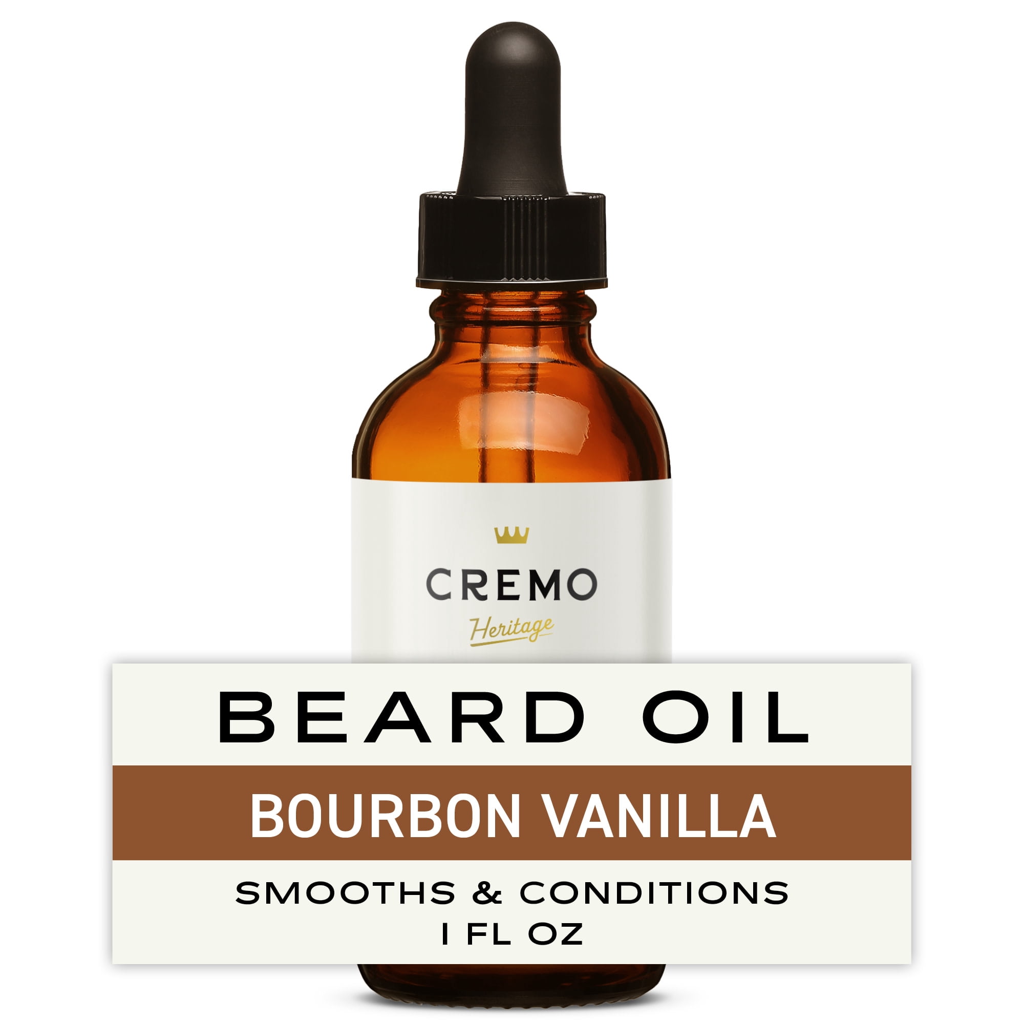 (3 pack) Cremo Beard Oil, Bourbon Vanilla Scent, 1 Fl Oz, Moisturizes & Softens Beards