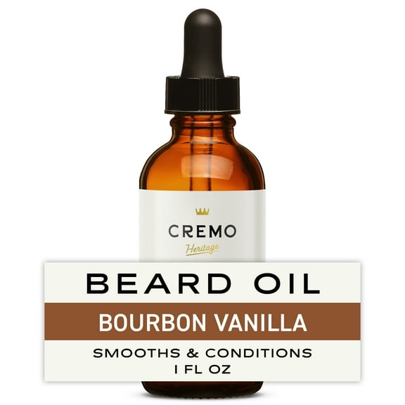 Cremo Beard Oil, Bourbon Vanilla Scent, 1 fl oz, Moisturizes & Softens Beards
