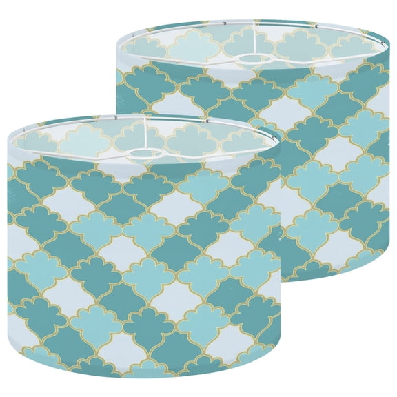 Lampshades 2 Pack Turkish Window mubarak Traditional gold grid mosaic window 13"x13"x10" Light Shade for Table Lamps Floor Lamps Drum Lamp Shades Lampshade Replacement Easy Assembly