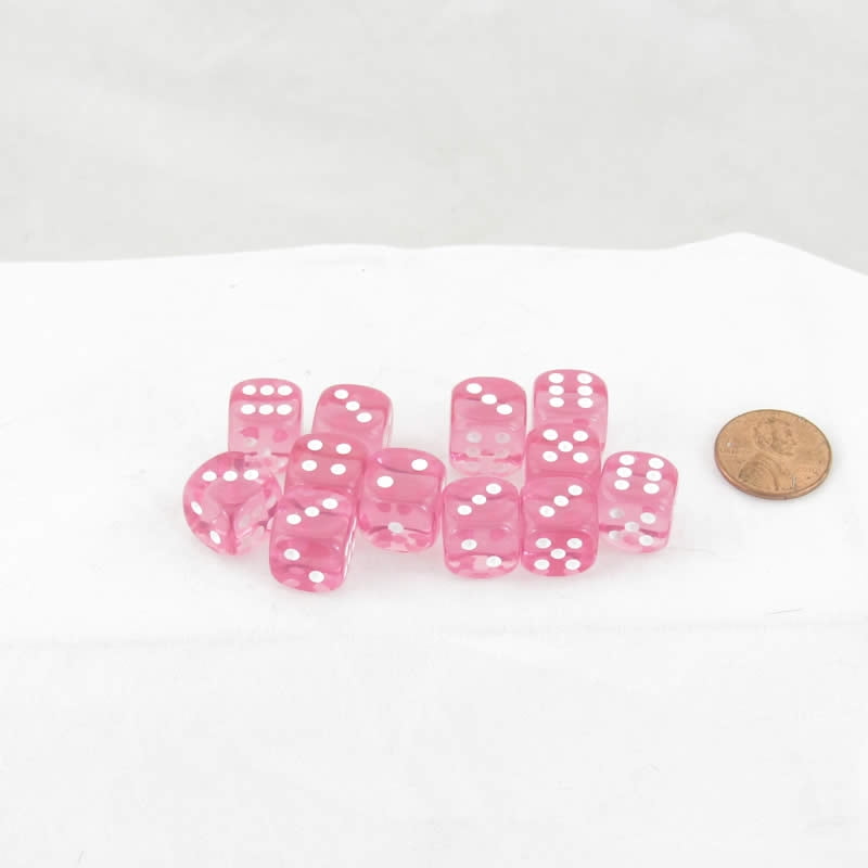 Backgammon & RPG Games 10x Pink Micro 10mm Dice With Pips Custom Pink Color 