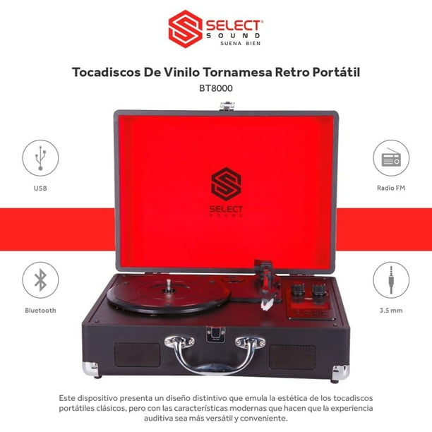 Vinilo Tornamesa Portatil Bluetooth Tornamesas Retro Tocadiscos De