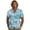 Blue Camouflage, variant on Blue Toile de Jouy Print Men's Casual Linen Button Down Shirt, Cuban Collar Short Sleeve Lightweight Summer Vacation Tops, XX-Large