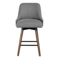 thumbnail image 6 of Bagford 26" Swivel Counter Stool with Medium Espresso Legs in Charcoal Fabric, 6 of 8