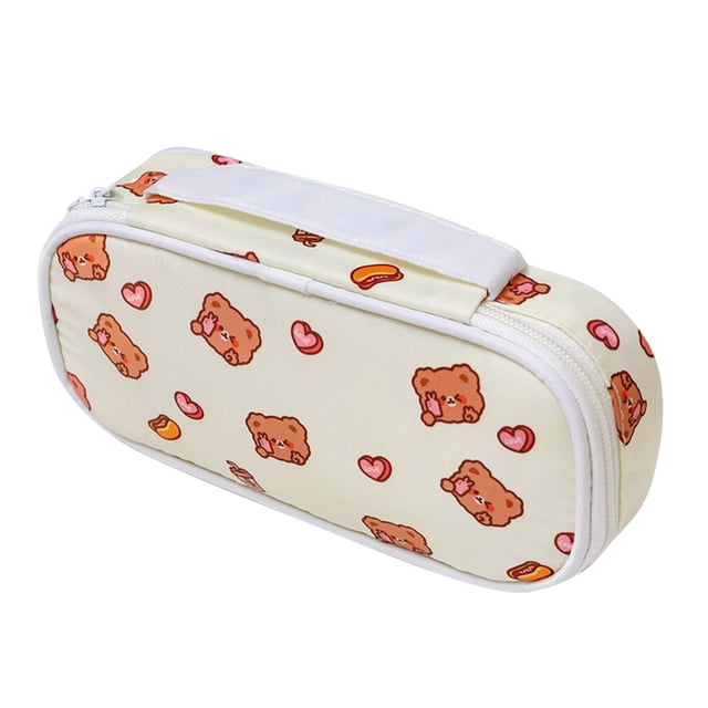 Large Capacity Colored Canvas Storage Pouch Marker Pen Pencil Case Pencil Box Pouch Portable Journaling Supplies School Supplies for Teen and Adult Girls Back to School for Travel Office College