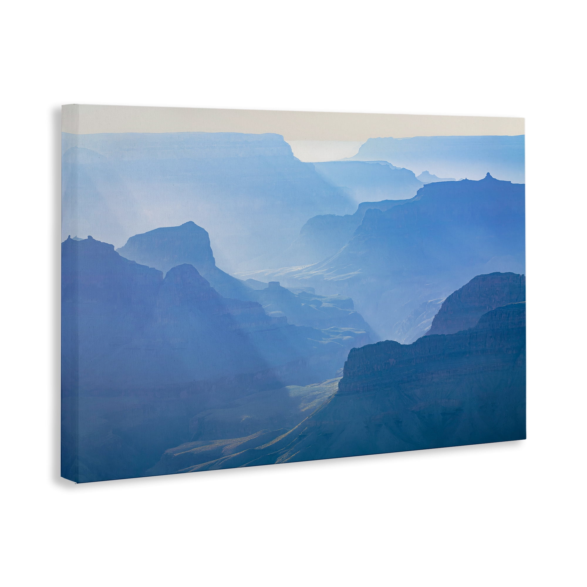 Stupell Industries Blue Sunlit Peaks Landscape & Nature Photography Wrapped Canvas Art Print Wall Art, 24 x 16