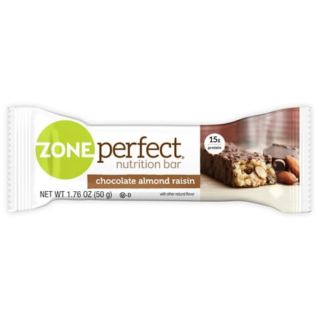 ZonePerfect Nutrition Bar, Chocolate Almond Raisin, 15g Protein, 5 Ct