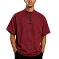 thumbnail image 2 of Golf Shirts for Men Half Zipper Relaxed Fit Drop Shoulder Summer Tee Classic Breathable Comfortable Style Solid Top, S, 2 of 7