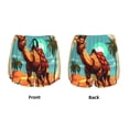 thumbnail image 5 of Lsque Cool Camel Oasis Vibes Printed Women's Running Shorts with Liner Pockets,Elastic Quick Dry Workout Athletic Gym Yoga Shorts,Womens High Waist Shorts-XX-Large, 5 of 9