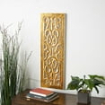 thumbnail image 3 of DecMode Gold Wooden Handmade Intricately Carved Arabesque Scroll Wall Decor, 3 of 14