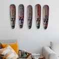 thumbnail image 5 of Wooden Mask Wall Hanging Solid Wood Carving Painted Wall Decor Bar Home Decorations African Totem M, 5 of 5
