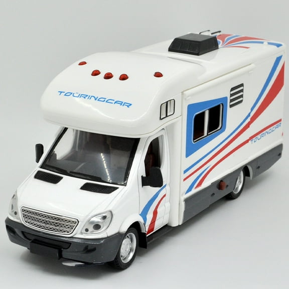 1: 32 is suitable for camping vehicles, RVs, alloy simulation cars, die-casting models, dynamic sound and light toys, collectibles, boys' birthday gifts