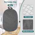thumbnail image 6 of SUGARDAY Kitchen Pot Holders Sets Heat Resistant Pot Holder Silicone Oven Hot Pads for Kitchen Cooking Baking Set of 3 6x9" Grey, 6 of 7