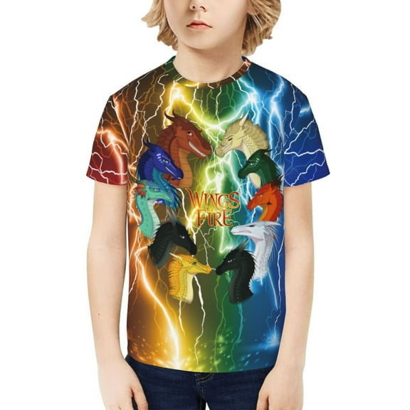 Wings of Fire Dragon Kids T-Shirt 3d Printed Graphic T-Shirts Boys And Girls Short Sleeve Shirts For Youth Kids X-Small