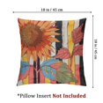 thumbnail image 4 of Pillowcase Pillow Cover Soft Plush Pink Maple Leaves Striped Sunflowers Floral Autumn Thanksgiving Day Queen Size Pillow Sham with Zipper, 4 of 7
