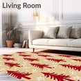 thumbnail image 2 of ODIKA 3'x5' Machine Washable Non-Slip Area Rug, Yuletide Pine Hearth Seasonal Embellishment High Traffic Rug, Beige, 605589, 2 of 7