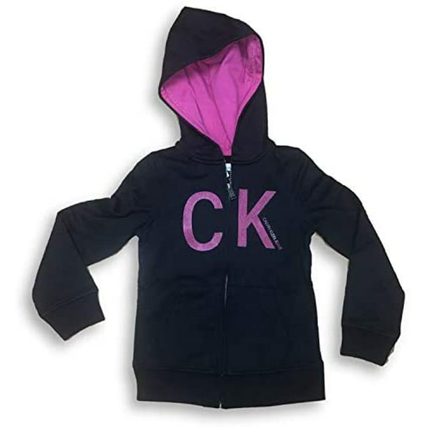 Calvin Klein - Calvin Klein CK Jeans Girl's Full Zip Hoodie Anthracite ...